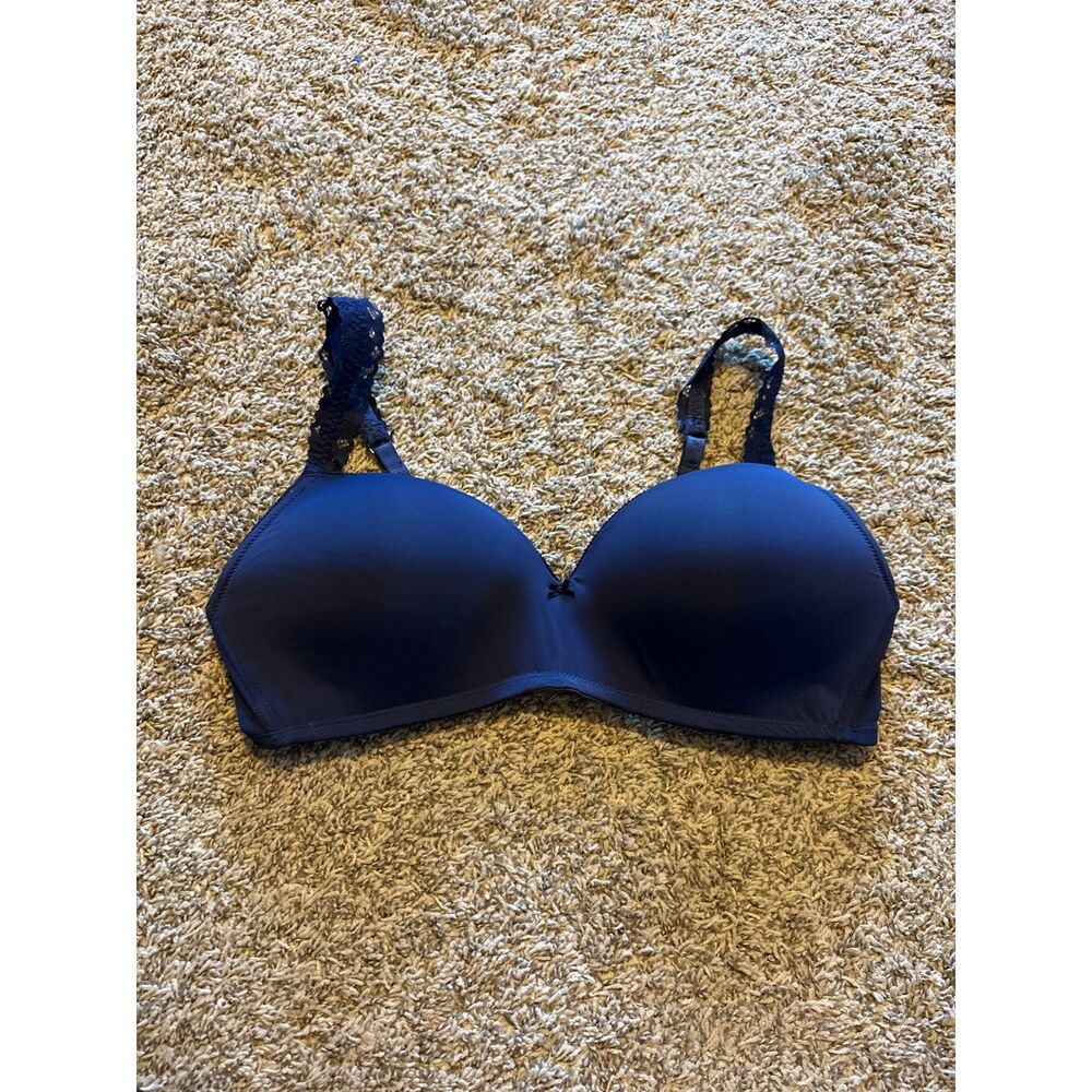 Aerie navy blue lacy strap Real Happy Wireless bra